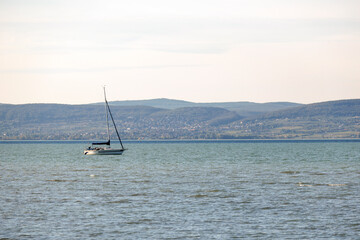 Naklejka premium Yachting on the Balaton Lake in Siofok, Hungary, Europe