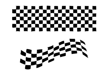 Race flag. Checkered flag. Racing stripes. Race motorsport graphics. Vector illustration