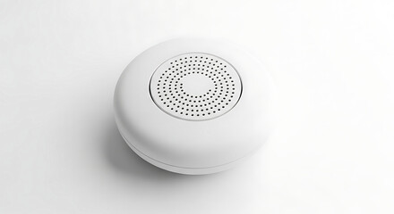 Minimalist White Round Speaker A Simple Wireless Audio Device