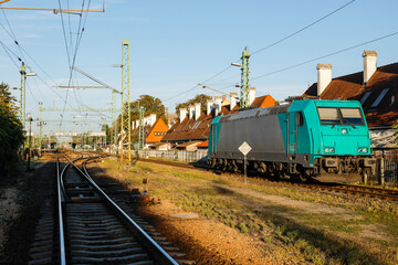 Obraz premium Railway station of Siofok resort in Hungary, Europe