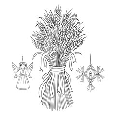 Didukh and Ukrainian Christmas Line Art