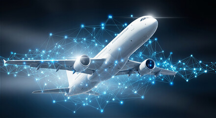 airplane on the sky background