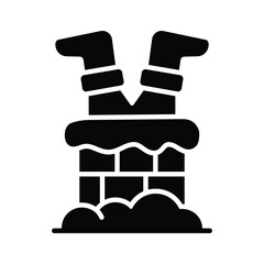 Get your hands on this glyph icon showing santa stuck in chimney
