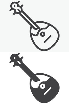 Domra vector icon set in line and solid style