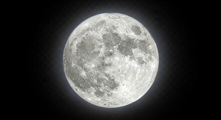 Fototapeta premium Stunningly detailed full moon hangs majestically in the vast, dark expanse of space, inviting wonder and exploration of the cosmos.