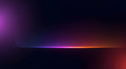 Obraz premium Abstract dark background with colorful neon light curves creating a modern and futuristic atmosphere