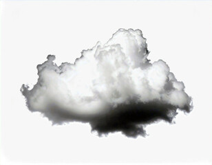 Obraz premium A solitary cumulus cloud floating in the sky. It appears fluffy and voluminous, casting shadows
