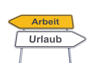 Wegweiser - Arbeit - Urlaub - Freisteller - Freigestellt