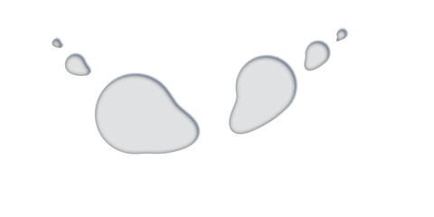 Abstract fluid blobs organic shapes grey organic forms translucent amorphous liquid elements subtle motion blur isolated on transparent background