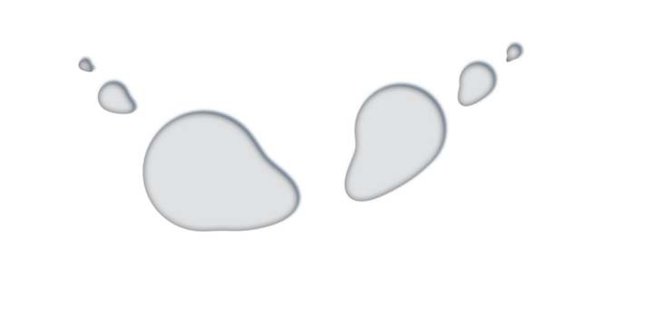 Abstract fluid blobs organic shapes grey organic forms translucent amorphous liquid elements subtle motion blur isolated on transparent background - Powered by Adobe