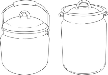 Vector line objects of garden instruments, perfect for farming, gardening, or rustic design projects.