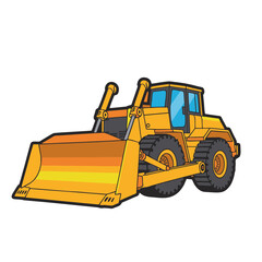 Vector Illustration of a Yellow Bulldozer