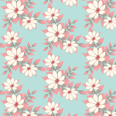 Print floral_repeating_pattern_textured_geometric_pastel_background_fabric