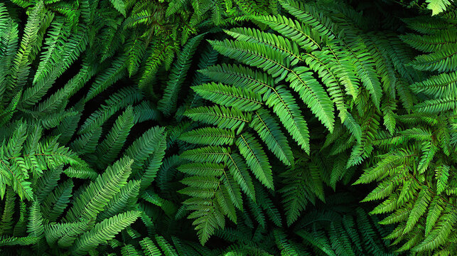 Lush green ferns forming a vibrant natural backdrop