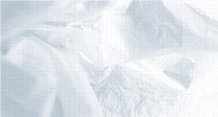 Crumpled white paper sheet with faint check grid overlay.
The realistic folds and wrinkles create an authentic paper effect.
Perfect for educational, stationery, or minimal background use.
