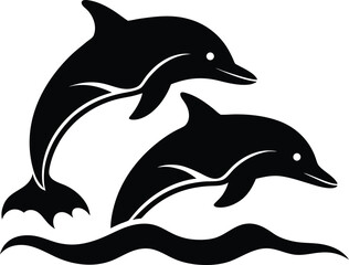 Obraz premium Dolphins Jumping Icon