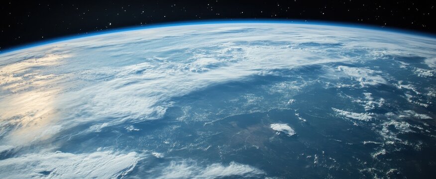 Stunning View of Earth from Space with Clouds and Atmosphere