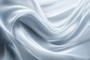 Obraz premium Soft White Silk Fabric With Gentle Waves and Elegant Flowing Texture