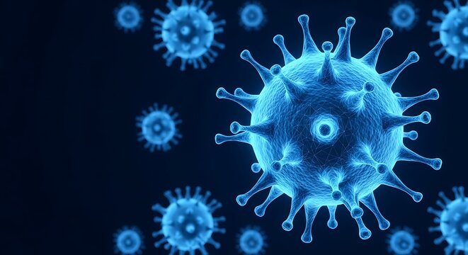 Abstract biotechnology background with viral particles