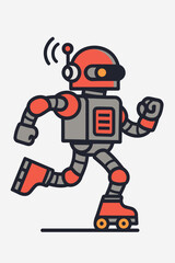 Fototapeta premium robot on rollerskates vector