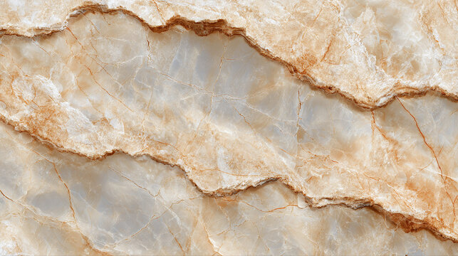 An intricate, close-up shot of a beige marble surface, showcasing unique textures and patterns