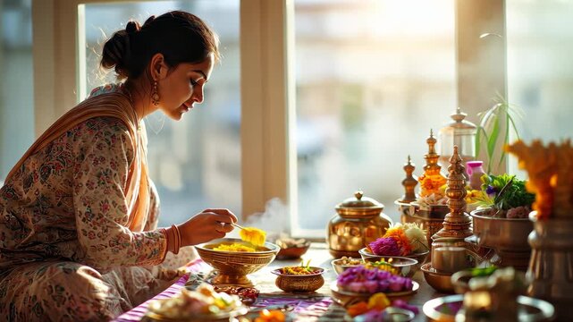 Celebrating Ananta Chaturdashi Rituals and Offerings at Sunset