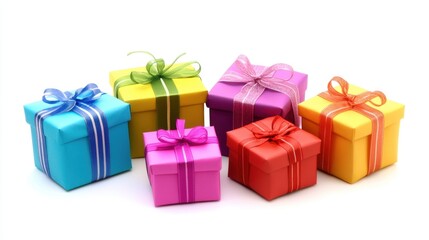 Colorful Gift Boxes with Ribbons Ideal for Celebrations and Events