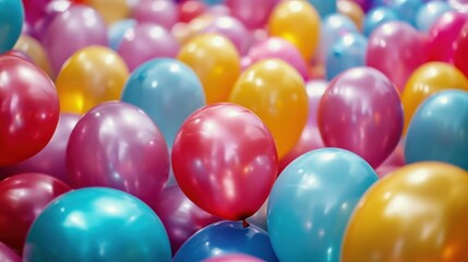Colorful Balloons Filling the Frame for Celebration and Joy