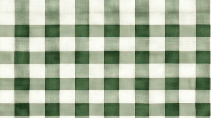 Classic green gingham check plaid pattern. cozy and timeless seamless background
