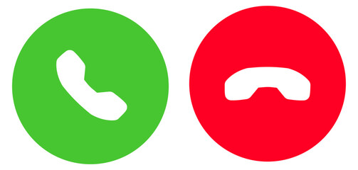 Call accept and decline icons on transparent background