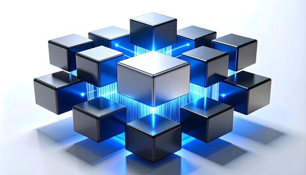 Minimal modular quantum processor — 17 floating cube blocks