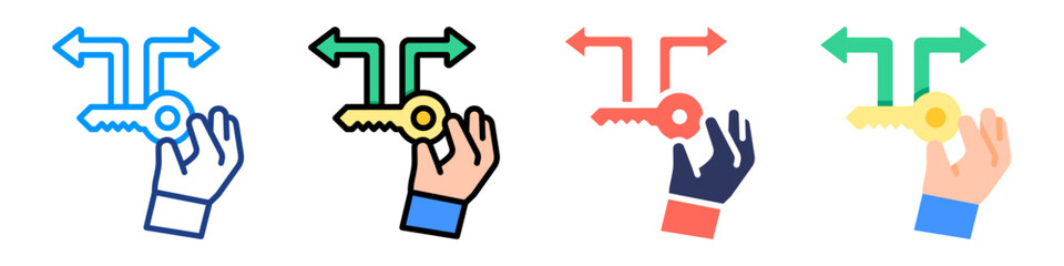 Key To Opportunity Icon Sheet Multiple Style Collection 