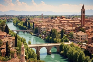 Scenic View Verona With Adige