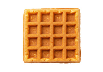 Isolated golden waffle, baked dessert treat ready for breakfast or brunch service