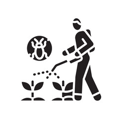 pesticide black line icon for digital and print projects.