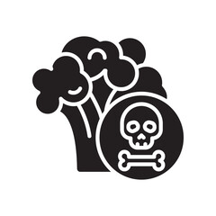 pesticide residue black line icon for digital and print projects.