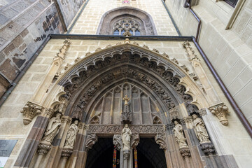 Hronsky Benadik Abbey Basilica main entrance architectural details