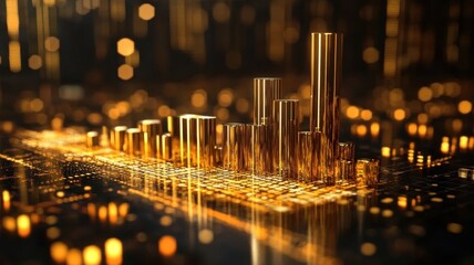 Golden Digital Business Data Visualization golden digital data business visualization gold finance