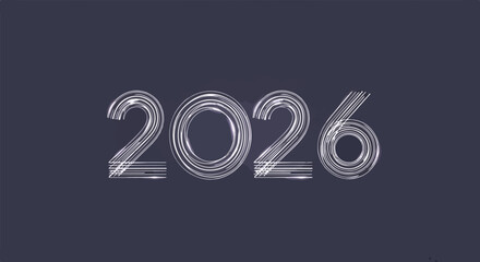 Stylish modern design of the year 2026 featuring abstract lines for upcoming events and future planning.