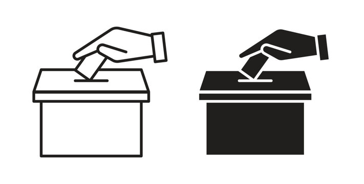 Ballot icon with line and silhouette versions.