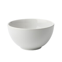 Empty white ceramic bowl isolated on transparent background