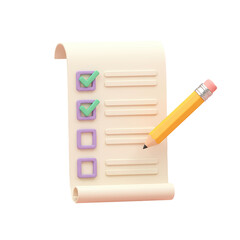 Checklist_3D_Render_Task_Completion_Pencil_Pastel_Colors_Productivity_Icon_Transparent