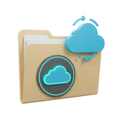 3D_Cloud_Storage_Folder_Synchronization_Icon_Carbon_Detail_Transparent