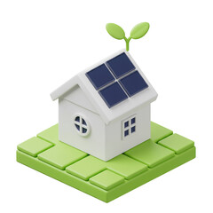 3D_Icon_Sustainable_Solar_Home_Green_Sprout_Clean_Platform_Transparent