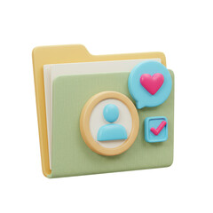 3D_Rendered_Contact_Folder_User_Profile_Pastel_Aesthetic_Social_Favorite_Checkmark_Transparent