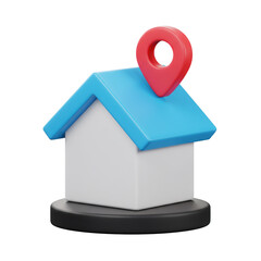 3D_Stylized_House_Location_Pin_Blue_Roof_Property_Icon_Transparent