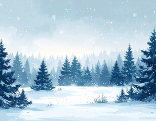 Naklejka premium Gentle Snow in Quiet Woods
