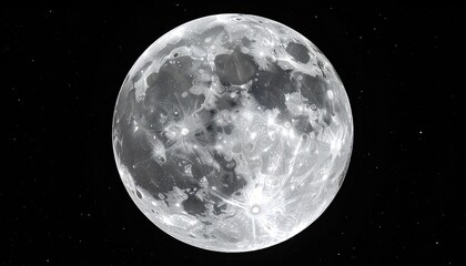 Full Moon in Night Sky with Stars