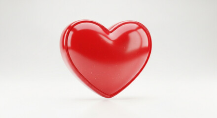 Fototapeta premium Stunning glossy red heart symbol gleams with subtle sparkle, perfect for celebrating love, health, and passion in modern designs.