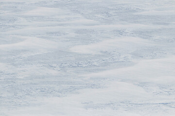 Snow texture, snow cover with uneven surface